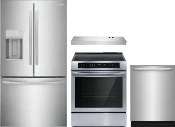 4 Piece Package Includes Refrigerator, Range, Hood And Dishwasher