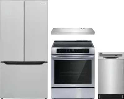 4 Piece Package Includes Refrigerator, Range, Hood And Dishwasher