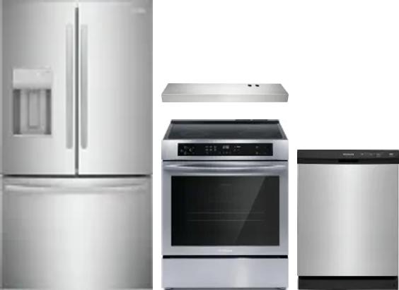 4 Piece Package Includes Refrigerator, Range, Hood And Dishwasher