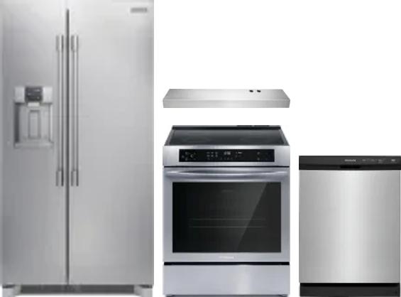 4 Piece Package Includes Refrigerator, Range, Hood And Dishwasher