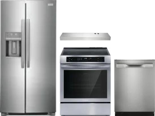 4 Piece Package Includes Refrigerator, Range, Hood And Dishwasher