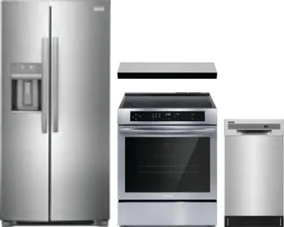 4 Piece Package Includes Refrigerator, Range, Hood And Dishwasher