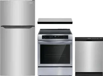 4 Piece Package Includes Refrigerator, Range, Hood And Dishwasher