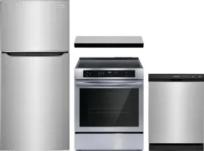4 Piece Package Includes Refrigerator, Range, Hood And Dishwasher