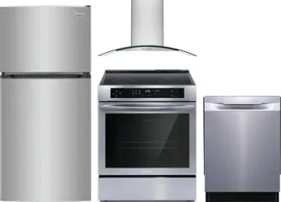 4 Piece Package Includes Refrigerator, Range, Hood And Dishwasher