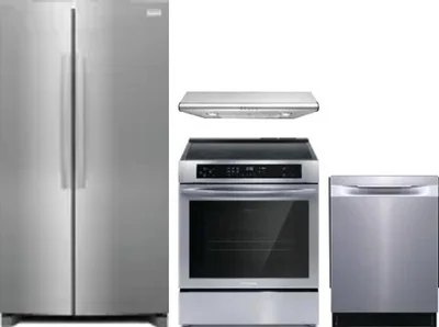 4 Piece Package Includes Refrigerator, Range, Hood And Dishwasher