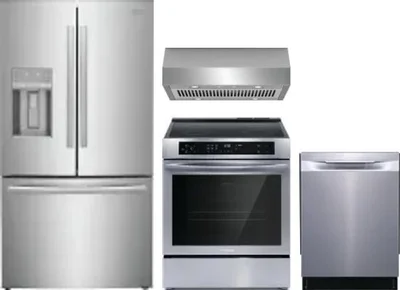 4 Piece Package Includes Refrigerator, Range, Hood And Dishwasher