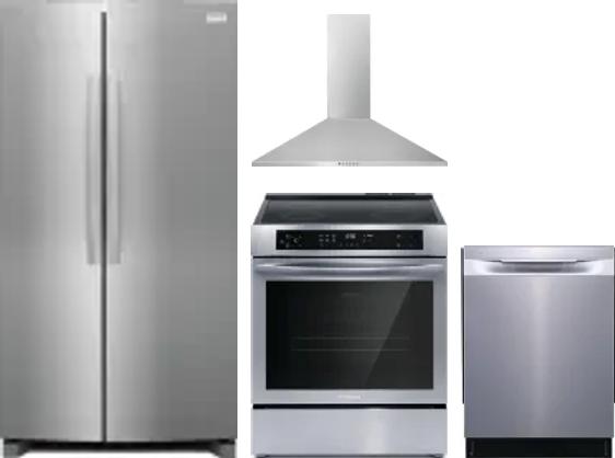 4 Piece Package Includes Refrigerator, Range, Hood And Dishwasher