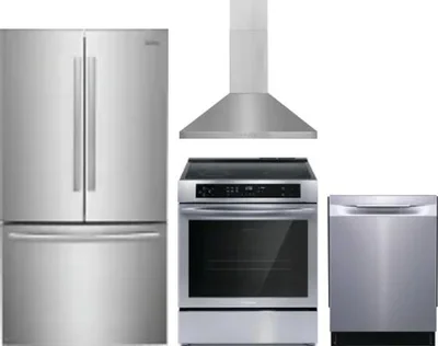 4 Piece Package Includes Refrigerator, Range, Hood And Dishwasher