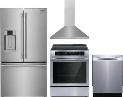 4 Piece Package Includes Refrigerator, Range, Hood And Dishwasher