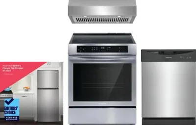4 Piece Package Includes Refrigerator, Range, Hood And Dishwasher