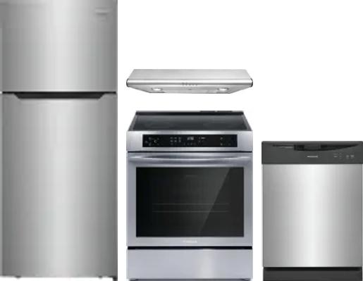 4 Piece Package Includes Refrigerator, Range, Hood And Dishwasher