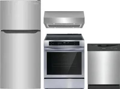 4 Piece Package Includes Refrigerator, Range, Hood And Dishwasher