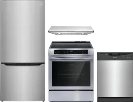 4 Piece Package Includes Refrigerator, Range, Hood And Dishwasher