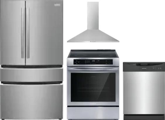 4 Piece Package Includes Refrigerator, Range, Hood And Dishwasher