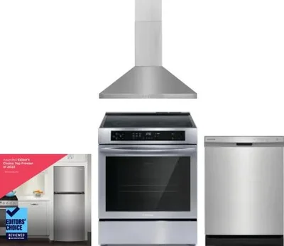 4 Piece Package Includes Refrigerator, Range, Hood And Dishwasher