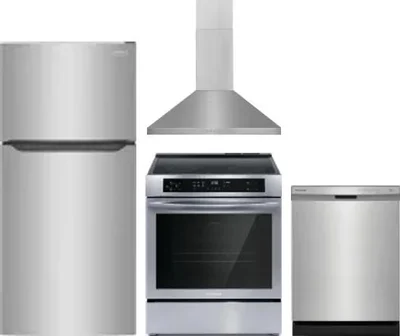 4 Piece Package Includes Refrigerator, Range, Hood And Dishwasher