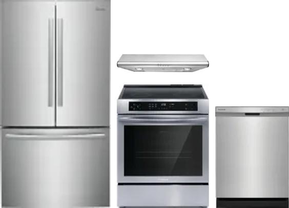 4 Piece Package Includes Refrigerator, Range, Hood And Dishwasher