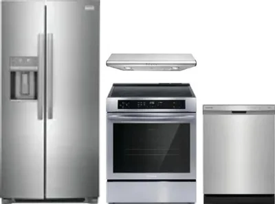 4 Piece Package Includes Refrigerator, Range, Hood And Dishwasher