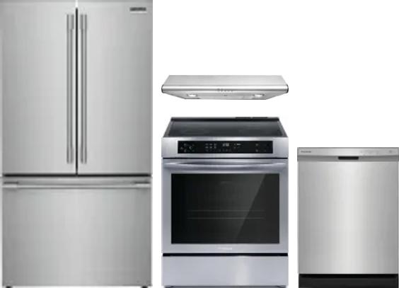 4 Piece Package Includes Refrigerator, Range, Hood And Dishwasher