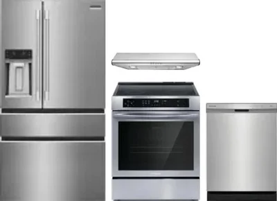 4 Piece Package Includes Refrigerator, Range, Hood And Dishwasher