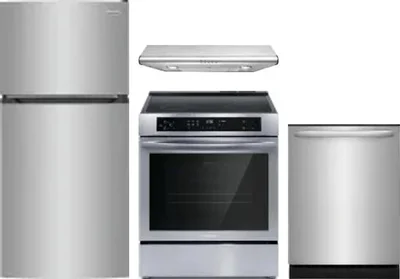 4 Piece Package Includes Refrigerator, Range, Hood And Dishwasher