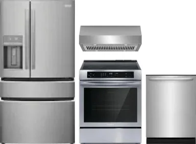 4 Piece Package Includes Refrigerator, Range, Hood And Dishwasher
