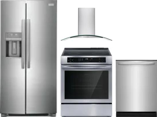 4 Piece Package Includes Refrigerator, Range, Hood And Dishwasher