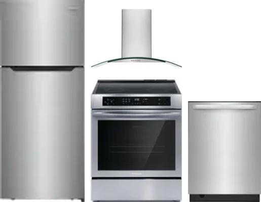 4 Piece Package Includes Refrigerator, Range, Hood And Dishwasher