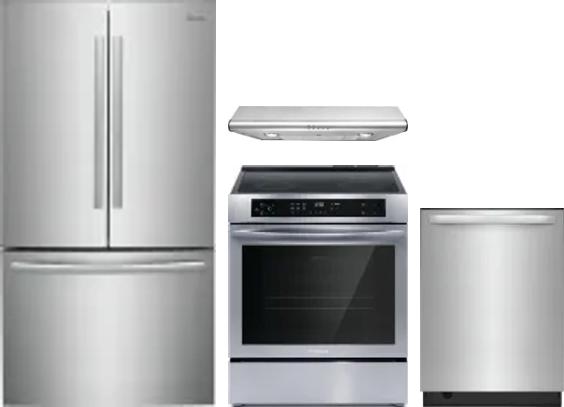 4 Piece Package Includes Refrigerator, Range, Hood And Dishwasher
