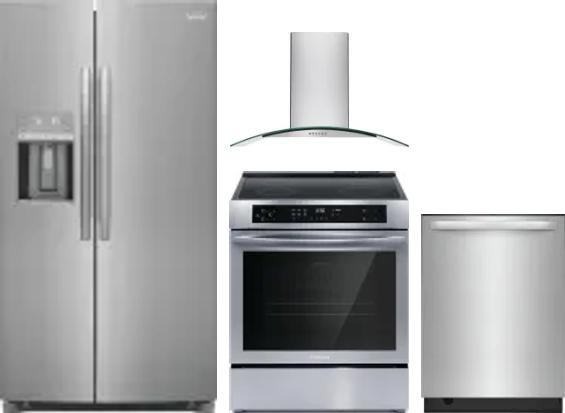 4 Piece Package Includes Refrigerator, Range, Hood And Dishwasher