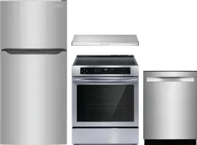 4 Piece Package Includes Refrigerator, Range, Hood And Dishwasher