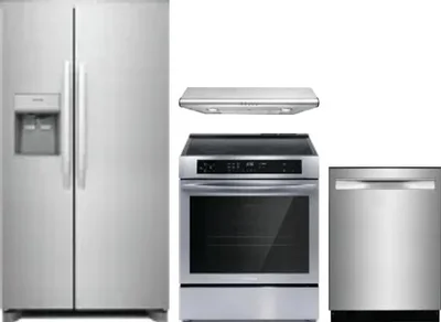 4 Piece Package Includes Refrigerator, Range, Hood And Dishwasher