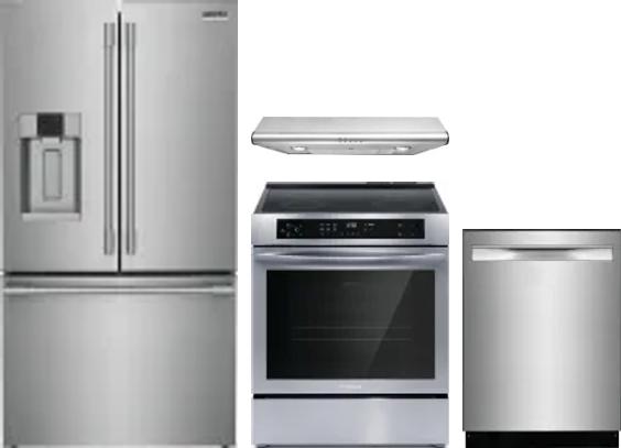 4 Piece Package Includes Refrigerator, Range, Hood And Dishwasher