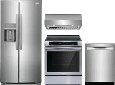 4 Piece Package Includes Refrigerator, Range, Hood And Dishwasher