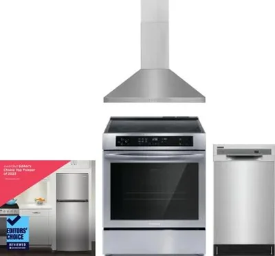 4 Piece Package Includes Refrigerator, Range, Hood And Dishwasher