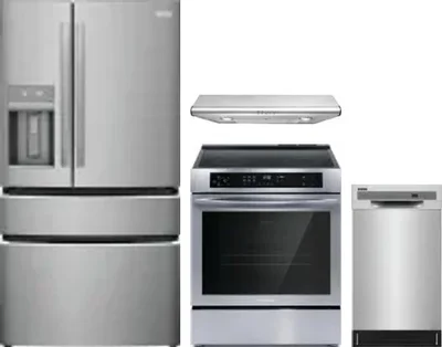 4 Piece Package Includes Refrigerator, Range, Hood And Dishwasher