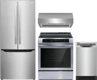 4 Piece Package Includes Refrigerator, Range, Hood And Dishwasher