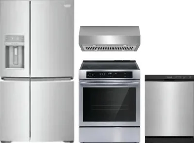 4 Piece Package Includes Refrigerator, Range, Hood And Dishwasher