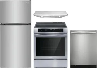 4 Piece Package Includes Refrigerator, Range, Hood And Dishwasher