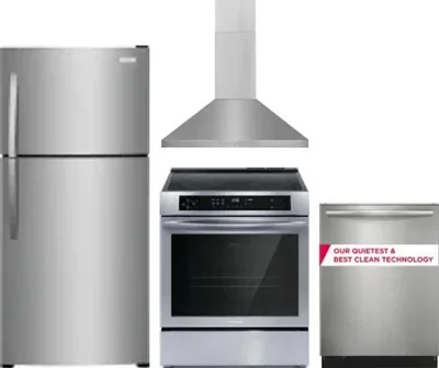 4 Piece Package Includes Refrigerator, Range, Hood And Dishwasher