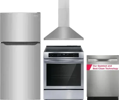 4 Piece Package Includes Refrigerator, Range, Hood And Dishwasher