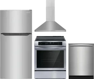 4 Piece Package Includes Refrigerator, Range, Hood And Dishwasher