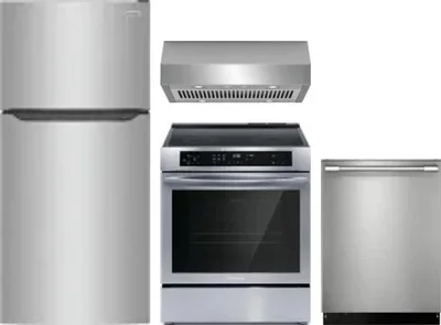 4 Piece Package Includes Refrigerator, Range, Hood And Dishwasher