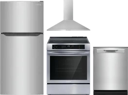 4 Piece Package Includes Refrigerator, Range, Hood And Dishwasher