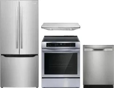 4 Piece Package Includes Refrigerator, Range, Hood And Dishwasher