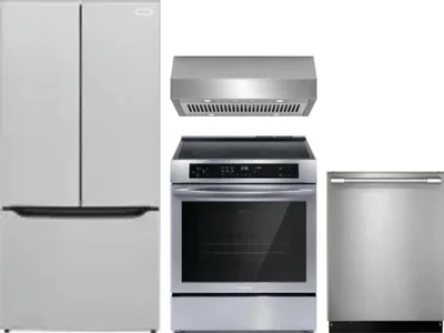 4 Piece Package Includes Refrigerator, Range, Hood And Dishwasher