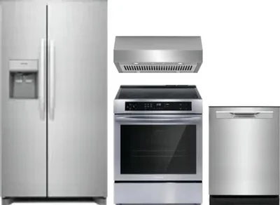 4 Piece Package Includes Refrigerator, Range, Hood And Dishwasher