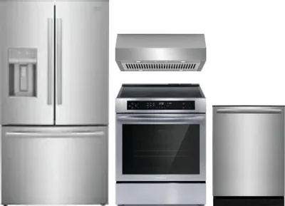 4 Piece Package Includes Refrigerator, Range, Hood And Dishwasher
