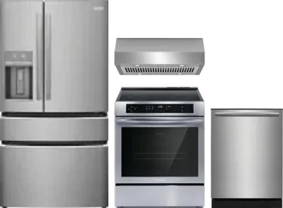 4 Piece Package Includes Refrigerator, Range, Hood And Dishwasher